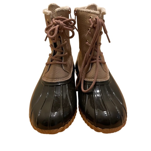 Sporto Duck Boots Waterproof Faux Fur Lined Side Zip‎ Ankle Water Rain Boots 6M - Picture 4 of 8